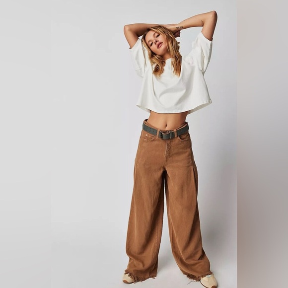 Free People We The Free Old West Slouchy Jeans Tumbleweed Size 31 - Picture 2 of 16